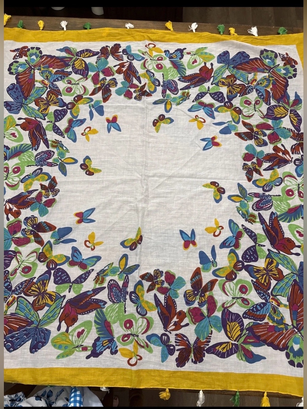 Toko Butterfly Border Lightweight Cotton Scarf 🧣